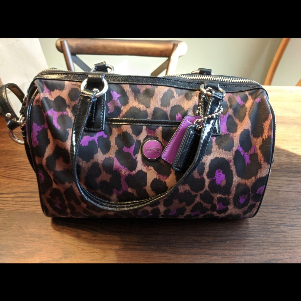 Coach ocelot print bag